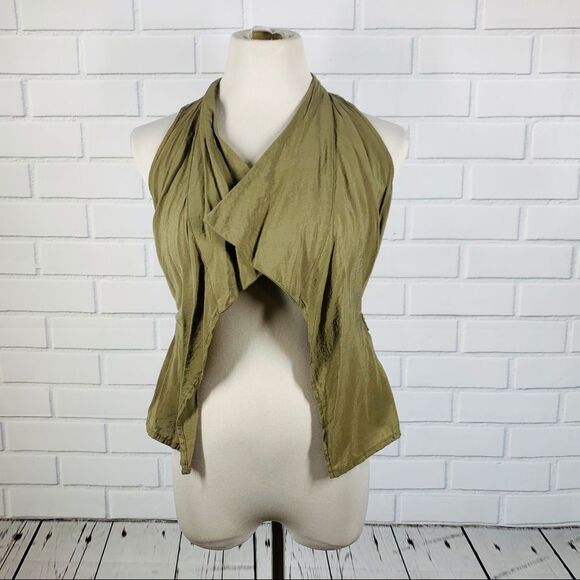 10/$25🦋 G by Guess Army Green Drape Front Open Cardigan - Size Small - Picture 2 of 13